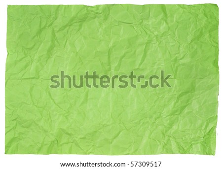Crumpled green paper