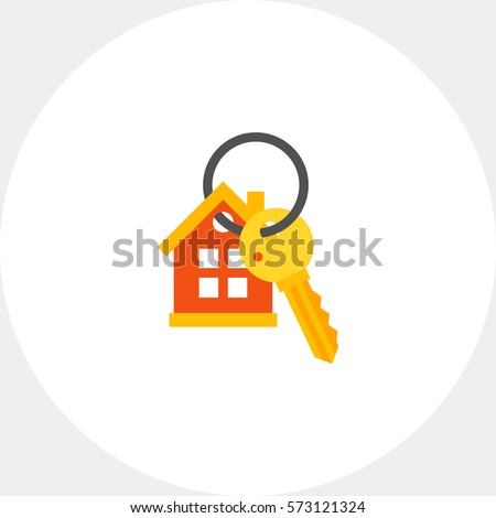 House Keyring and Key Icon Royalty-Free Stock Photo #573121324