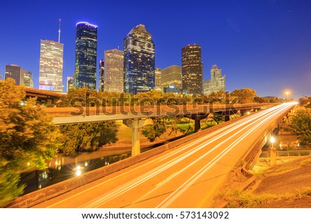 Sunrise in Downtown Houston, Texas, USA