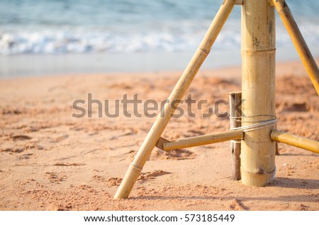 Stand Umbrella on perfect Thailand beach in Pattaya.