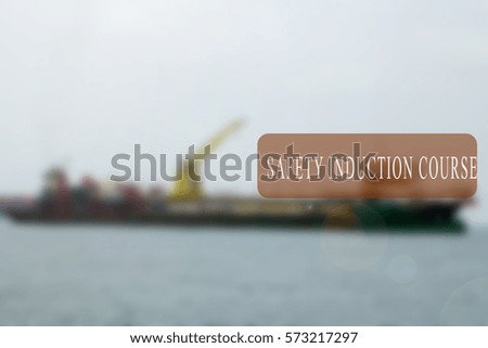 Project management conceptual word with shipbuilding activity as a background. Blurred background.