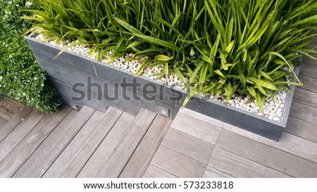 The detail design for interior or landscape. Wooden mix with little planting and you can choose Indoor plants or Outdoor Plants for your work. Royalty-Free Stock Photo #573233818