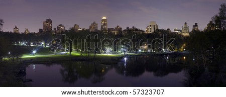 Panoramic photo of Central Park in New York City.