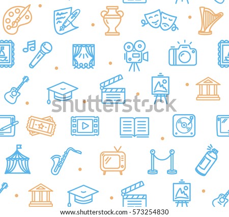 Culture and Creative Fine Art Background Pattern on White Design for Web. Vector illustration