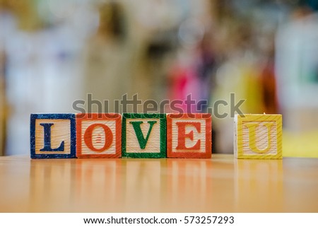 'Love' text word cubical  wooden letter box