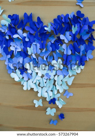 Paper, heart, blue