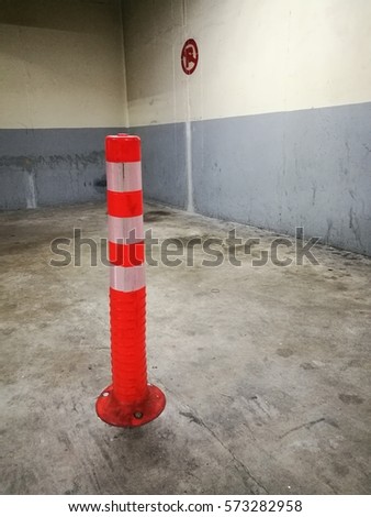 Traffic safety equipment at car park basement area