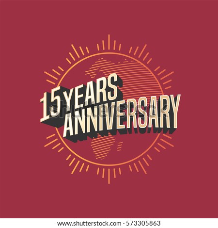 15 years anniversary vector icon,  logo. Graphic design element for decoration for 15th anniversary card