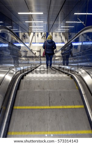Escalator in a Subway Station