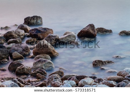 Picture of sea shore with long exposure. 