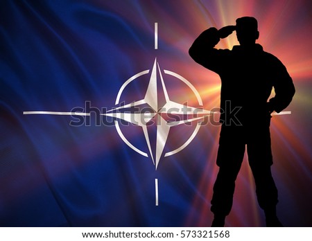 Flag with original proportions. Flag of the NATO