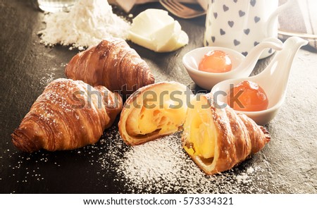 Salted Egg Croissant recipe idea with ingredients