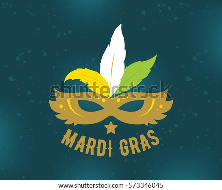 Mardi Gras background with text. Usable for greeting card, banner, gift packaging, promo. Fat tuesday, carnival