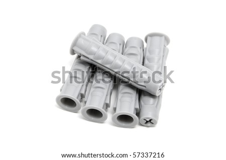 some wall plugs isolated on a white background