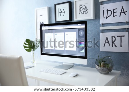 Comfortable workplace with computer
