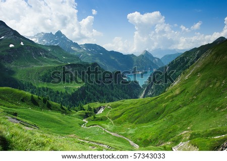 Lago di Luzzone, upper Blenio valley, Tessin, Switzerland Royalty-Free Stock Photo #57343033
