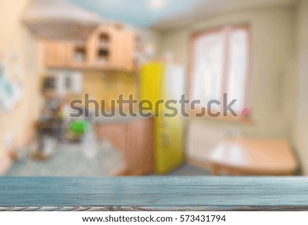 Blue kitchen table