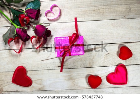 Valentines day background with red roses. Valentine's day table 