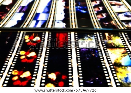 Blurred of film contact print used for background