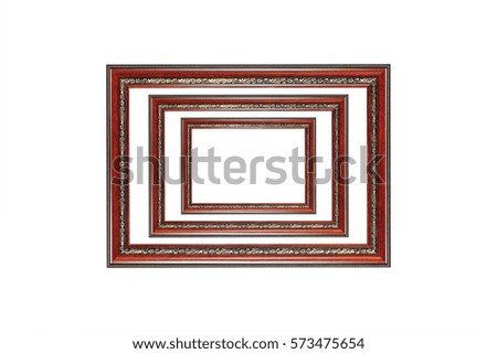 it is three wood frames isolated on white.