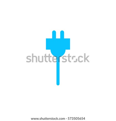Plugs icon flat. Blue pictogram on white background. Vector illustration symbol