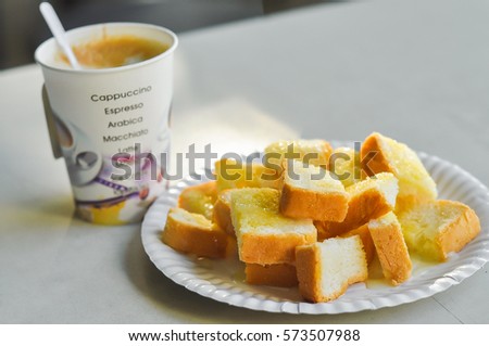 Coffee bread on the table