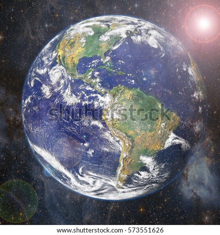  view of the earth and stars from space. Some elements of this image furnished by NASA
