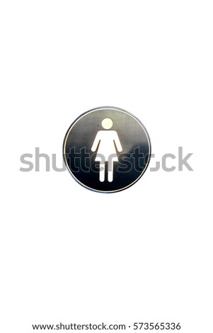 toilet signs of woman on white background