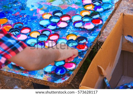 color tray for child play outdoor