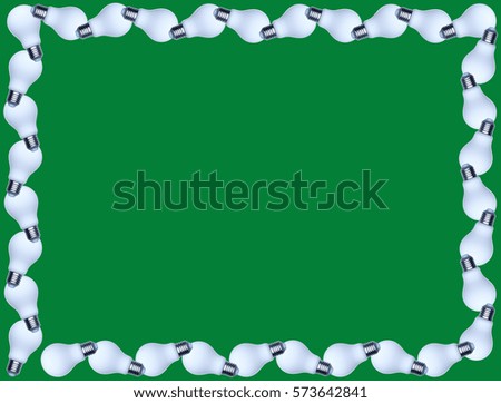 frame of light bulbs on a colored background