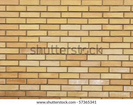 Beige bricks background, white cement grunge