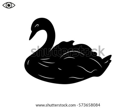 swan bird, icon, vector illustration eps10