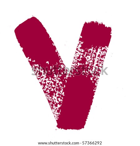 V - Colorful alphabet  isolated over the white background