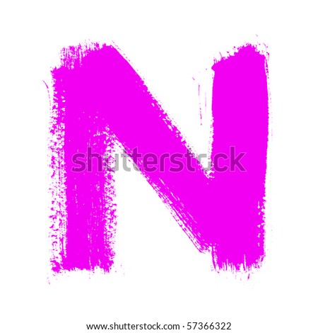 N - Colorful alphabet  isolated over the white background