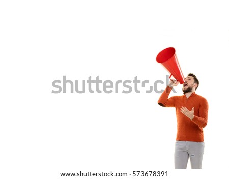Young Man with Megaphone