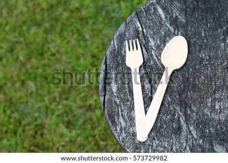 wooden Spoon on the old wood. spoon on wooden 
