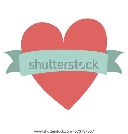 heart with label love design vector illustration