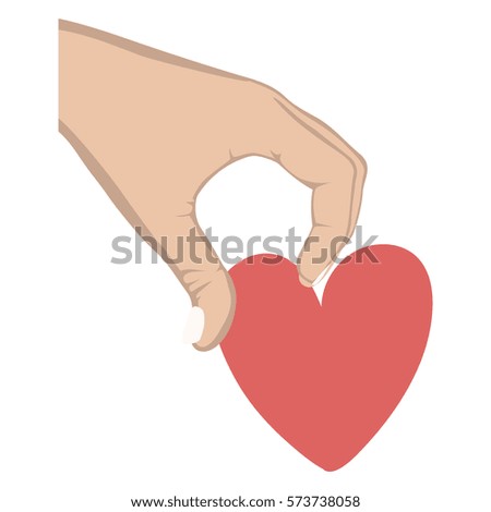 hand holding a heart design icon vector illustration