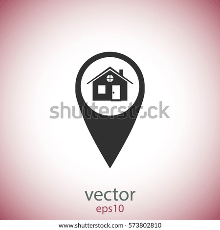 Map pointer with house