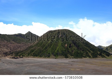 Batok Volcano at Bromo Mountain Region National Park East Java Indonesia