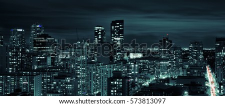 Night skyline of Toronto, Ontario, Canada. 