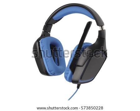 Music headphones on a white background