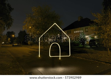 Illuminated house symbol
