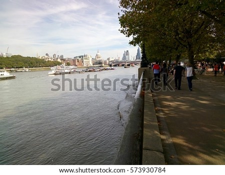 River Thames, South Bank, London, england, UK, Europe