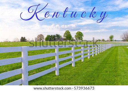 Kentucky card. Countryside landscape.