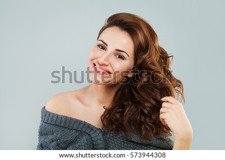 Happy Redhead Woman Fashion Model Smiling