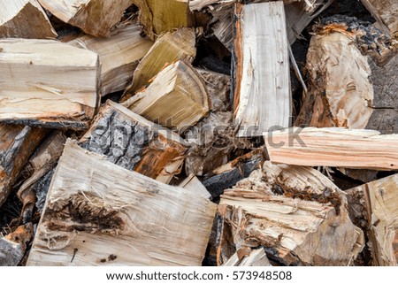 Pile of chopped wood material