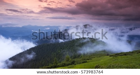 majestic summer landscape in mountains, America travel