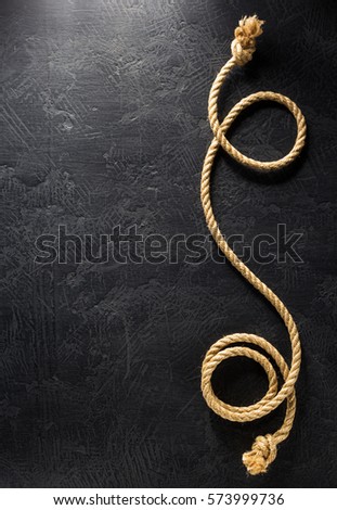 ship rope at black background texture