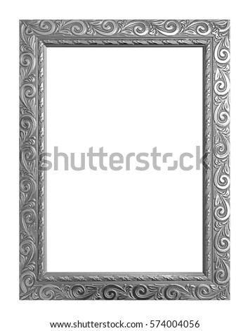 Antique gray frame isolated on white background, clipping path.
